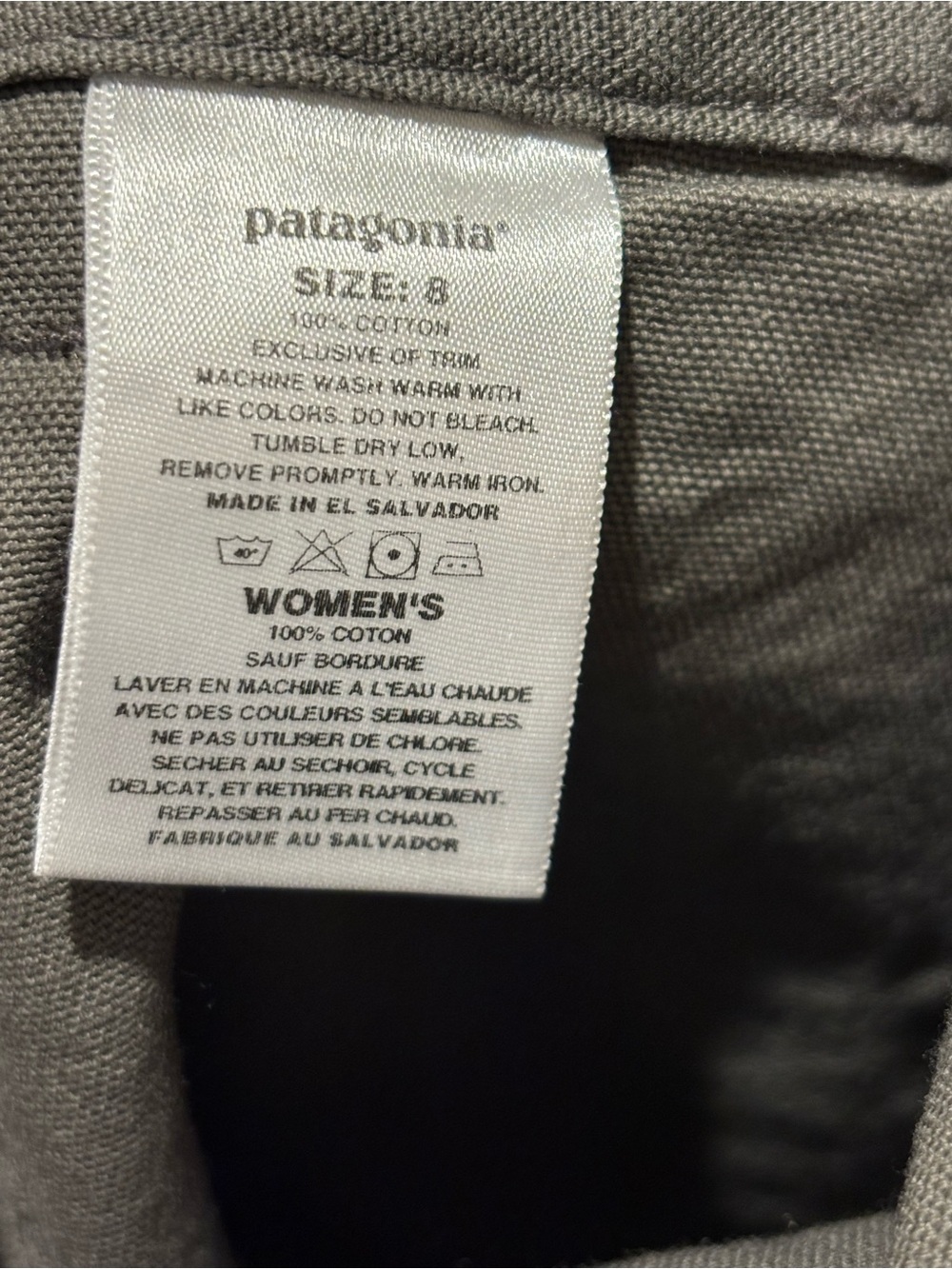 Patagonia Utility Hiking Shorts Size 8 Outdoor Durable Wear grey - Picture 8 of 8